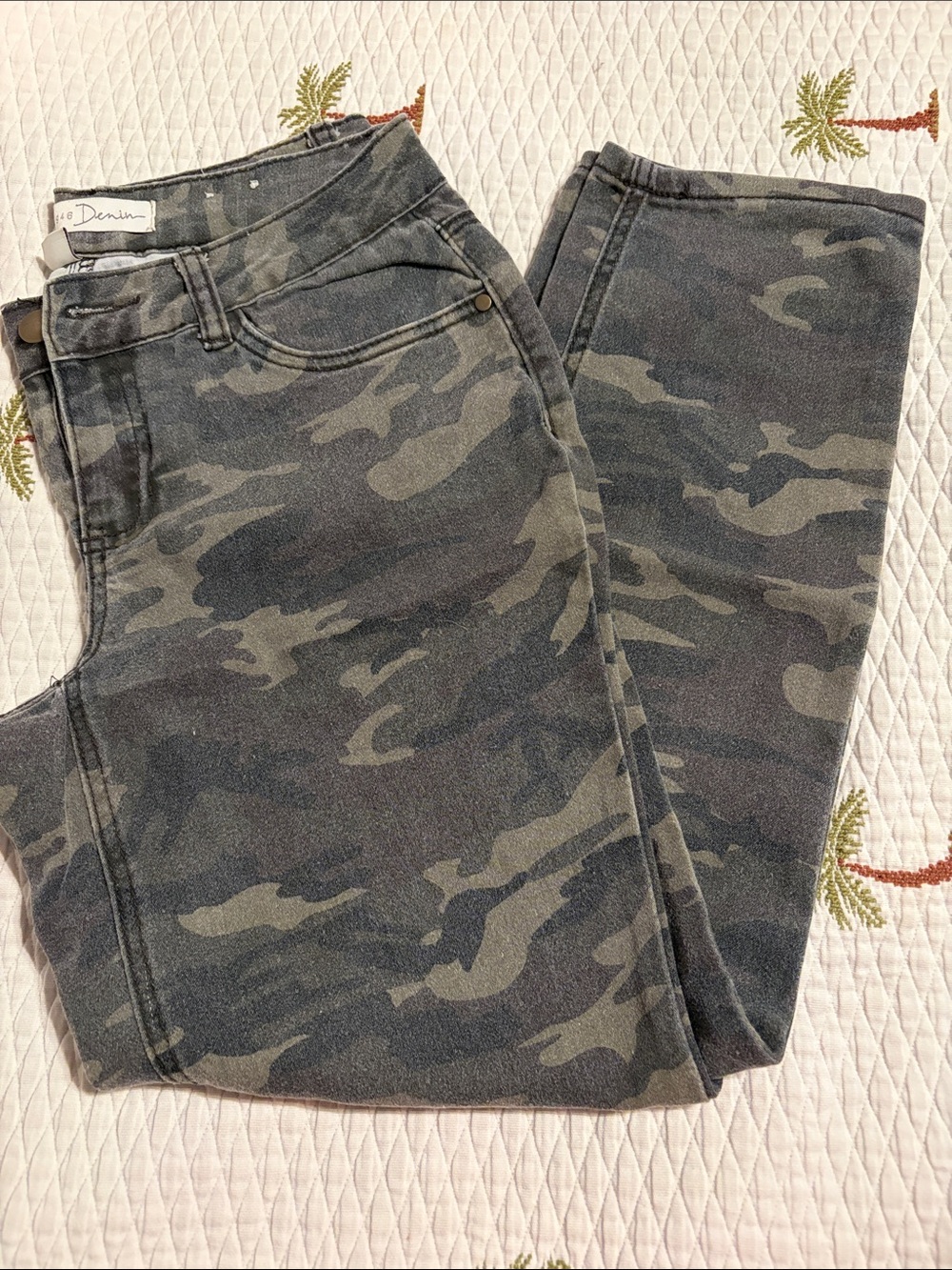 Cato camo denim pants.